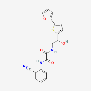 molecular formula C19H15N3O4S B2410703 N'-(2-氰基苯基)-N-[2-[5-(呋喃-2-基)噻吩-2-基]-2-羟乙基]草酰胺 CAS No. 2320539-86-2