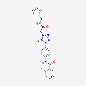 2-fluoro-N-(4-(4-(2-((furan-2-ylmethyl)amino)-2-oxoethyl)-5-oxo-4,5-dihydro-1H-tetrazol-1-yl)phenyl)benzamide