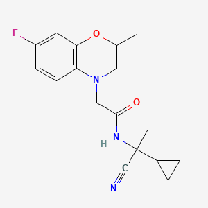 molecular formula C17H20FN3O2 B2410711 N-(1-Cyano-1-cyclopropylethyl)-2-(7-fluoro-2-methyl-2,3-dihydro-1,4-benzoxazin-4-YL)acetamide CAS No. 1385422-35-4