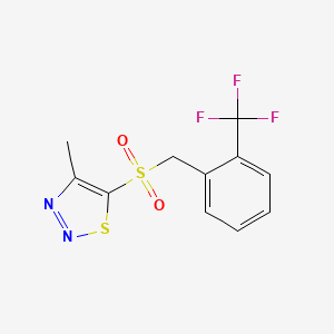 4-Methyl-5-{[2-(trifluoromethyl)benzyl]sulfonyl}-1,2,3-thiadiazole