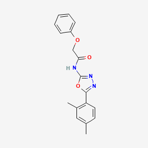 molecular formula C18H17N3O3 B2410715 N-(5-(2,4-dimethylphenyl)-1,3,4-oxadiazol-2-yl)-2-phenoxyacetamide CAS No. 891115-73-4