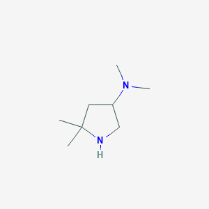 molecular formula C8H18N2 B2410721 N,N,5,5-tetramethylpyrrolidin-3-amine CAS No. 1152367-93-5