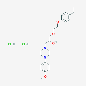 molecular formula C24H36Cl2N2O4 B2410730 二盐酸1-(2-(4-乙基苯氧基)乙氧基)-3-(4-(4-甲氧基苯基)哌嗪-1-基)丙烷-2-醇 CAS No. 1215569-45-1