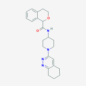 molecular formula C23H28N4O2 B2410733 N-[1-(5,6,7,8-tetrahydrocinnolin-3-yl)piperidin-4-yl]-3,4-dihydro-1H-2-benzopyran-1-carboxamide CAS No. 2097858-81-4