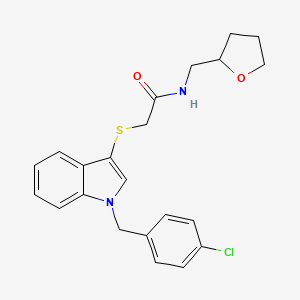 molecular formula C22H23ClN2O2S B2410736 N-(oxolan-2-ilmetil)-2-[(1-[(4-clorofenil)metil]indol-3-il)sulfanil]acetamida CAS No. 896676-64-5