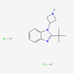 molecular formula C14H21Cl2N3 B2410737 1-(氮杂环丁-3-基)-2-(叔丁基)-1H-苯并[d]咪唑二盐酸盐 CAS No. 2379946-07-1
