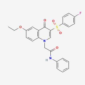 2-[6-ethoxy-3-(4-fluorophenyl)sulfonyl-4-oxoquinolin-1-yl]-N-phenylacetamide