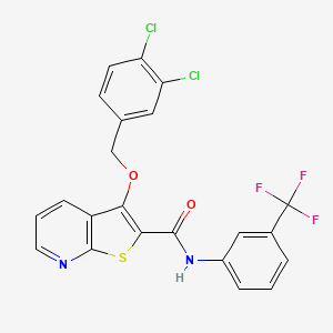 3-[(3,4-dichlorophenyl)methoxy]-N-[3-(trifluoromethyl)phenyl]thieno[2,3-b]pyridine-2-carboxamide