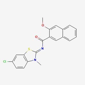 (Z)-N-(6-chloro-3-methylbenzo[d]thiazol-2(3H)-ylidene)-3-methoxy-2-naphthamide