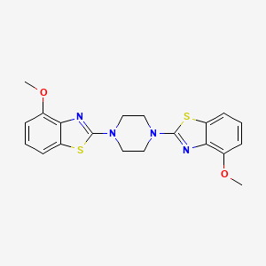 molecular formula C20H20N4O2S2 B2410761 4-Methoxy-2-[4-(4-methoxy-1,3-benzothiazol-2-yl)piperazin-1-yl]-1,3-benzothiazole CAS No. 862977-01-3