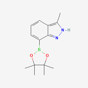 molecular formula C14H19BN2O2 B2410768 3-甲基-7-(4,4,5,5-四甲基-1,3,2-二氧杂硼环丁烷-2-基)-1H-吲唑 CAS No. 2304634-00-0