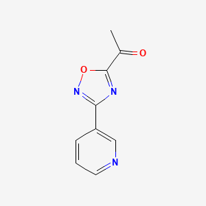molecular formula C9H7N3O2 B2410774 1-[3-(Pyridin-3-yl)-1,2,4-oxadiazol-5-yl]ethan-1-one CAS No. 1344359-26-7
