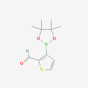 molecular formula C11H15BO3S B2410787 3-(4,4,5,5-Tetramethyl-1,3,2-dioxaborolan-2-YL)thiophene-2-carbaldehyde CAS No. 845873-35-0