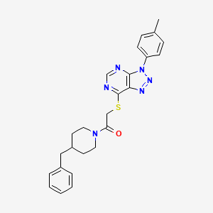 molecular formula C25H26N6OS B2410789 1-(4-苄基哌啶-1-基)-2-((3-(对甲苯基)-3H-[1,2,3]三唑并[4,5-d]嘧啶-7-基)硫代)乙酮 CAS No. 863459-11-4