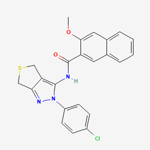 molecular formula C23H18ClN3O2S B2410790 N-(2-(4-chlorophenyl)-4,6-dihydro-2H-thieno[3,4-c]pyrazol-3-yl)-3-methoxy-2-naphthamide CAS No. 392255-19-5