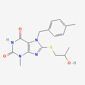 molecular formula C17H20N4O3S B2410800 8-((2-羟基丙基)硫代)-3-甲基-7-(4-甲基苄基)-1H-嘌呤-2,6(3H,7H)-二酮 CAS No. 303970-23-2