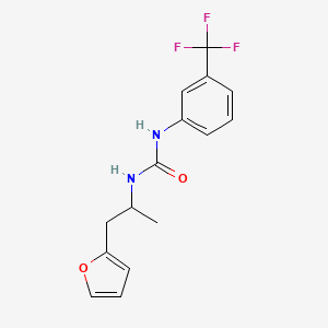 molecular formula C15H15F3N2O2 B2410803 1-(1-(Furan-2-yl)propan-2-yl)-3-(3-(trifluoromethyl)phenyl)urea CAS No. 1235059-15-0