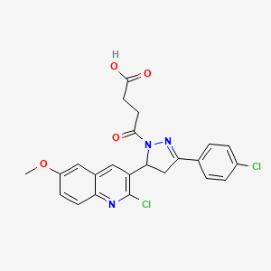 4-(5-(2-chloro-6-methoxyquinolin-3-yl)-3-(4-chlorophenyl)-4,5-dihydro-1H-pyrazol-1-yl)-4-oxobutanoic acid