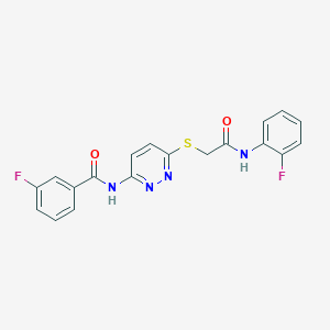 3-fluoro-N-(6-((2-((2-fluorophenyl)amino)-2-oxoethyl)thio)pyridazin-3-yl)benzamide