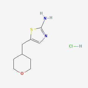 molecular formula C9H15ClN2OS B2410821 5-((Tetrahydro-2H-pyran-4-yl)methyl)thiazol-2-amine hydrochloride CAS No. 2171898-29-4