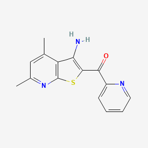 molecular formula C15H13N3OS B2410826 （3-氨基-4,6-二甲基噻吩并[2,3-b]吡啶-2-基）（吡啶-2-基）甲酮 CAS No. 941001-89-4