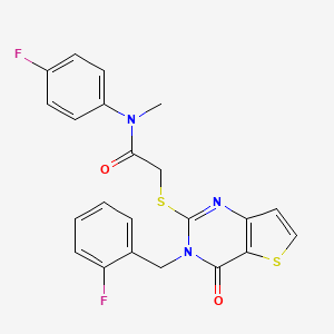 2-{[3-(2-fluorobenzyl)-4-oxo-3,4-dihydrothieno[3,2-d]pyrimidin-2-yl]sulfanyl}-N-(4-fluorophenyl)-N-methylacetamide