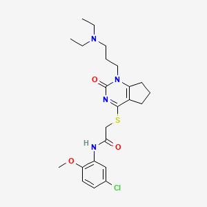 N-(5-chloro-2-methoxyphenyl)-2-((1-(3-(diethylamino)propyl)-2-oxo-2,5,6,7-tetrahydro-1H-cyclopenta[d]pyrimidin-4-yl)thio)acetamide