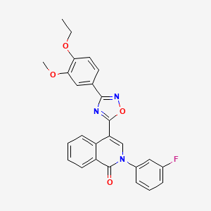4-[3-(4-ethoxy-3-methoxyphenyl)-1,2,4-oxadiazol-5-yl]-2-(3-fluorophenyl)isoquinolin-1(2H)-one