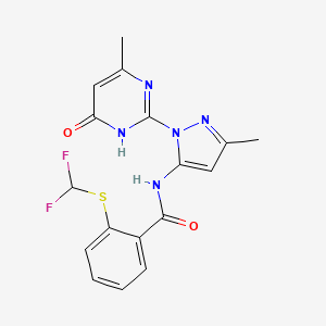 2-((difluoromethyl)thio)-N-(3-methyl-1-(4-methyl-6-oxo-1,6-dihydropyrimidin-2-yl)-1H-pyrazol-5-yl)benzamide