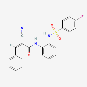 (Z)-2-Cyano-N-[2-[(4-fluorophenyl)sulfonylamino]phenyl]-3-phenylprop-2-enamide