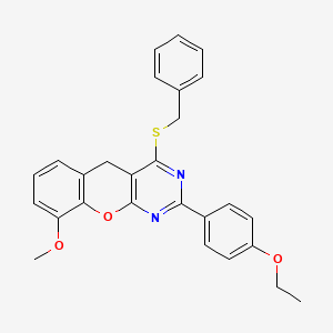 molecular formula C27H24N2O3S B2410837 4-(benzylthio)-2-(4-ethoxyphenyl)-9-methoxy-5H-chromeno[2,3-d]pyrimidine CAS No. 899760-56-6