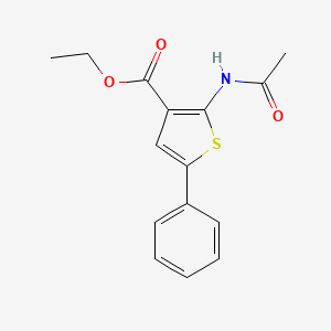 molecular formula C15H15NO3S B2410849 2-Acetylamino-5-phenyl-thiophene-3-carboxylic acid ethyl ester CAS No. 65416-87-7