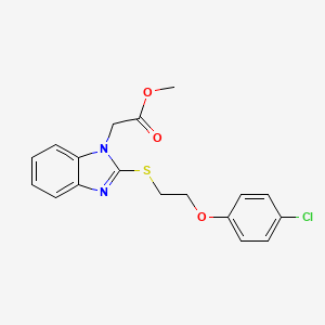 Methyl 2-{2-[2-(4-chlorophenoxy)ethylthio]benzimidazolyl}acetate