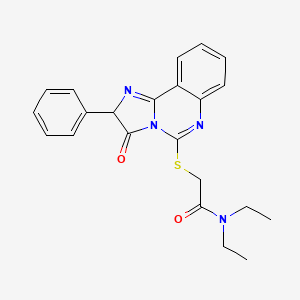 molecular formula C22H22N4O2S B2410855 N,N-diethyl-2-({3-oxo-2-phenyl-2H,3H-imidazo[1,2-c]quinazolin-5-yl}sulfanyl)acetamide CAS No. 958697-16-0