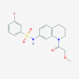 molecular formula C18H19FN2O4S B2410860 3-fluoro-N-(1-(2-methoxyacetyl)-1,2,3,4-tetrahydroquinolin-7-yl)benzenesulfonamide CAS No. 1170790-06-3