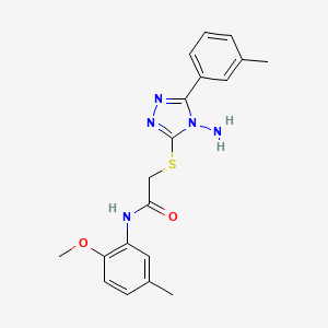 molecular formula C19H21N5O2S B2410861 2-((4-amino-5-(m-tolyl)-4H-1,2,4-triazol-3-yl)thio)-N-(2-methoxy-5-methylphenyl)acetamide CAS No. 585561-61-1