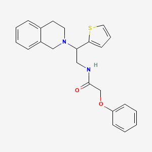 molecular formula C23H24N2O2S B2410868 N-(2-(3,4-dihydroisoquinolin-2(1H)-yl)-2-(thiophen-2-yl)ethyl)-2-phenoxyacetamide CAS No. 898452-53-4
