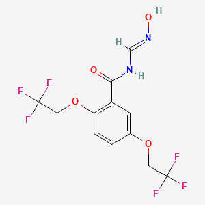 molecular formula C12H10F6N2O4 B2410874 N-[(羟亚胺)甲基]-2,5-双(2,2,2-三氟乙氧基)苯甲酰胺 CAS No. 338394-06-2