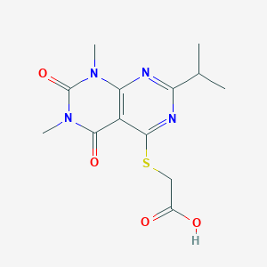 2-(1,3-Dimethyl-2,4-dioxo-7-propan-2-ylpyrimido[4,5-d]pyrimidin-5-yl)sulfanylacetic acid