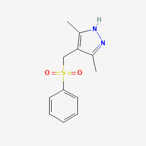 molecular formula C12H14N2O2S B2410877 4-[(苯磺酰)甲基]-3,5-二甲基-1H-吡唑 CAS No. 321574-40-7