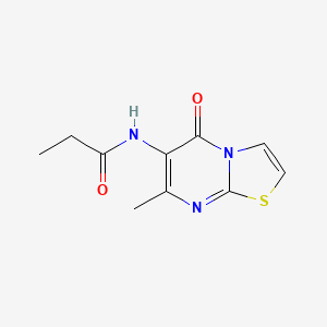 molecular formula C10H11N3O2S B2410884 N-(7-methyl-5-oxo-5H-thiazolo[3,2-a]pyrimidin-6-yl)propionamide CAS No. 954600-98-7