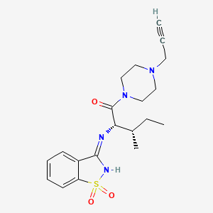 3-{[(2S,3S)-3-methyl-1-oxo-1-[4-(prop-2-yn-1-yl)piperazin-1-yl]pentan-2-yl]amino}-1lambda6,2-benzothiazole-1,1-dione