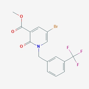 molecular formula C15H11BrF3NO3 B2410890 Methyl 5-bromo-2-oxo-1-[3-(trifluoromethyl)benzyl]-1,2-dihydro-3-pyridinecarboxylate CAS No. 400083-32-1