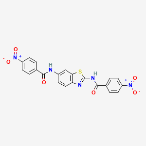 4-nitro-N-[2-[(4-nitrobenzoyl)amino]-1,3-benzothiazol-6-yl]benzamide