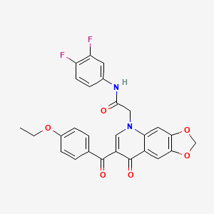 B2410917 N-(3,4-difluorophenyl)-2-[7-(4-ethoxybenzoyl)-8-oxo-[1,3]dioxolo[4,5-g]quinolin-5-yl]acetamide CAS No. 872198-81-7