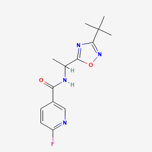 molecular formula C14H17FN4O2 B2410924 N-[1-(3-Tert-butyl-1,2,4-oxadiazol-5-YL)ethyl]-6-fluoropyridine-3-carboxamide CAS No. 1385275-02-4