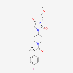 1-(1-(1-(4-Fluorophenyl)cyclopropanecarbonyl)piperidin-4-yl)-3-(2-methoxyethyl)imidazolidine-2,4-dione