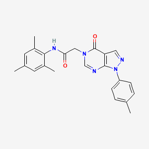 molecular formula C23H23N5O2 B2410930 N-mesityl-2-(4-oxo-1-(p-tolyl)-1H-pyrazolo[3,4-d]pyrimidin-5(4H)-yl)acetamide CAS No. 863446-39-3