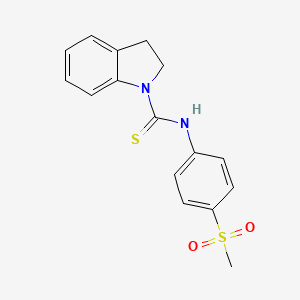 molecular formula C16H16N2O2S2 B2410936 4-[(Indolinylthioxomethyl)amino]-1-(methylsulfonyl)benzene CAS No. 900135-77-5