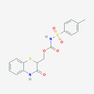 molecular formula C17H16N2O5S2 B2410937 (3-oxo-3,4-dihydro-2H-1,4-benzothiazin-2-yl)methyl N-[(4-methylphenyl)sulfonyl]carbamate CAS No. 294853-53-5